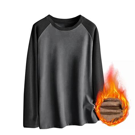 Dovford Mens Thermals Long Sleeve Undershirt Warm Fleece Lined Base ...