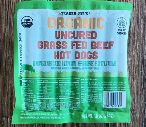 Trader Joe's Organic Uncured Grass Fed Beef Hot Dogs | Aldi Reviewer