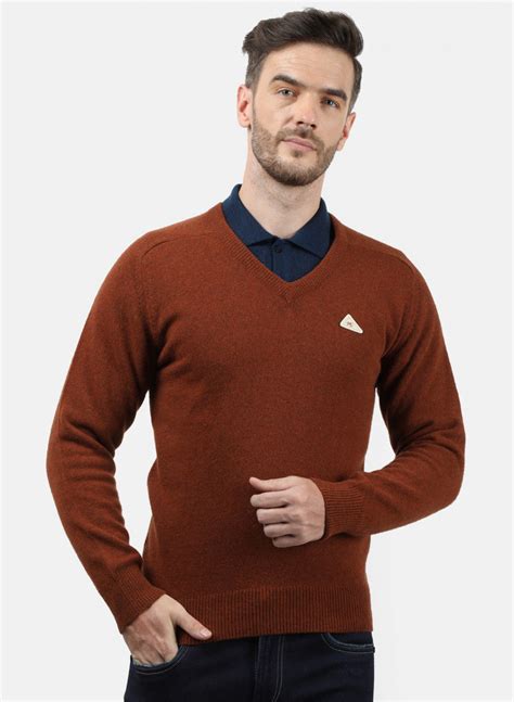 Buy Men Brown Solid Pullover Online in India - Monte Carlo