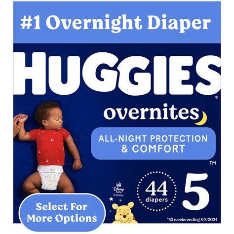 Huggies Overnites Nighttime Diapers, Size 5 (27+ lbs), 44 Ct (Select ...