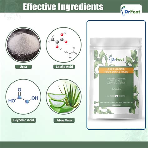Dr Foot Exfoliating Foot Mask Sock with Urea, Lactic & Glycolic Acid ...
