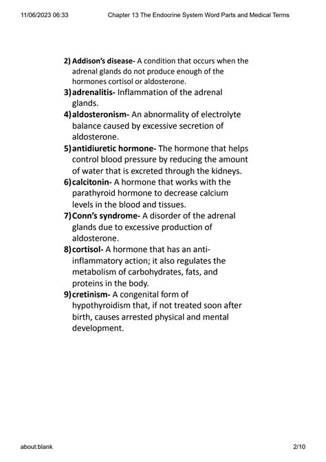 SOLUTION: Chapter 13 the endocrine system word parts and medical terms ...