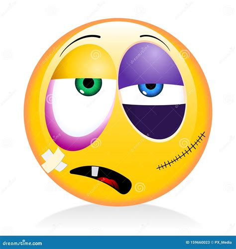 Emoji, Emoticon - Beaten-up, Drunkard Concept Stock Illustration ...