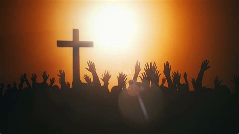 Silhouettes Of Hands Raised In Worship With Stock Footage SBV-307107898 ...