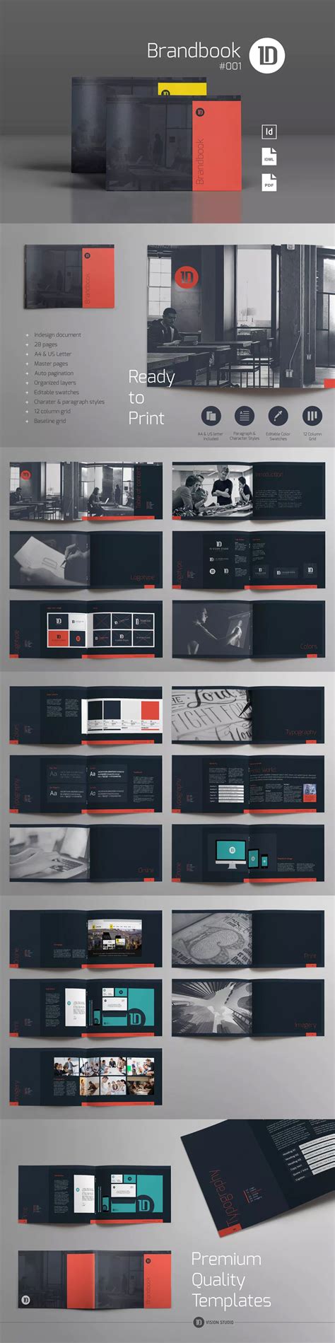 Brandbook Template InDesign INDD | Brand guidelines, Brochure design ...