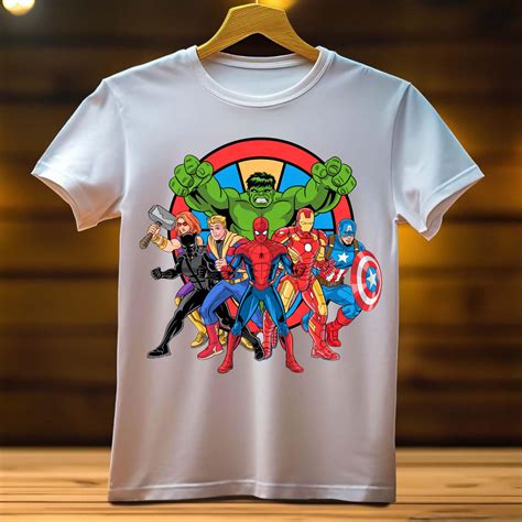 Action-packed Superhero Team T-shirt Png Design | Iconic Superhero ...
