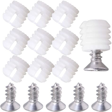 MEETOOT 100pcs Plastic Hinge Dowel Inserts Kit 4x10mm Toothed Machine ...