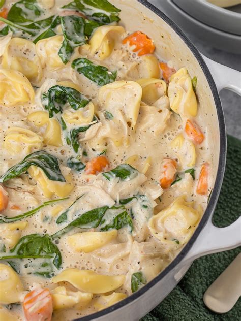 Easy Chicken Alfredo Soup with Tortellini - Entirely Elizabeth