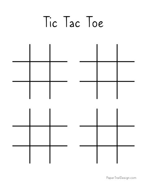 Tic Tac Toe Printables - Paper Trail Design
