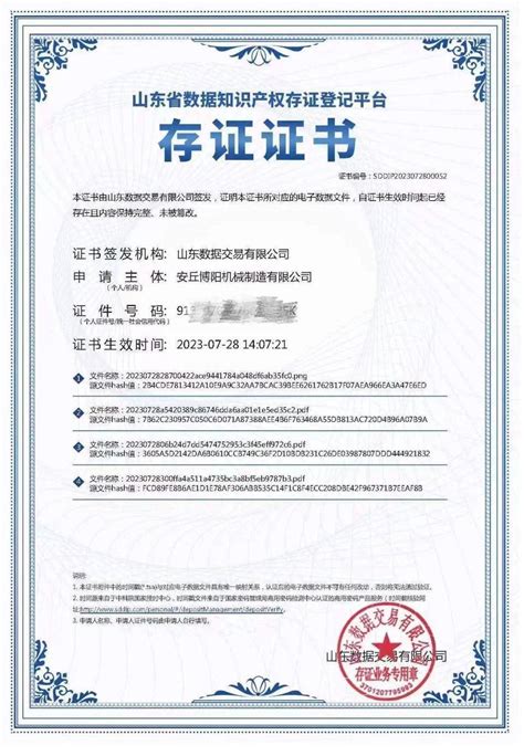 潍坊颁出首张数据知识产权存证证书_登记证_企业_工作