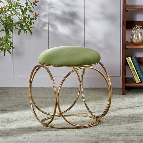 Buy Citrine Fabric Stool - Gold and Green from Home Centre at just INR ...