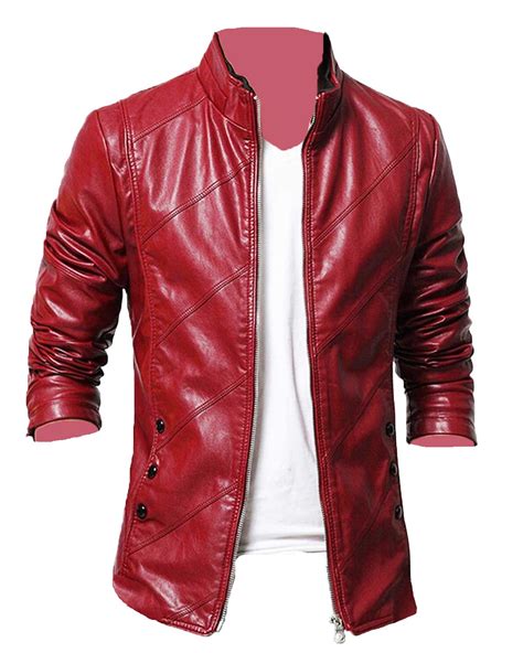 Mens Stylish Slim Fit Red Leather Jacket | Elite Jacket