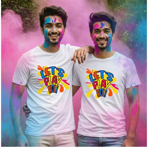 Buy Customised Happy holi t shirt at @50 OFF – Memat Go