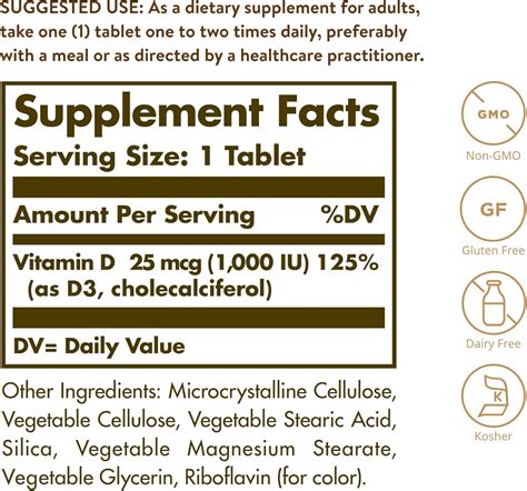 Solgar Vitamin D3 (Cholecalciferol) 25 mcg (1000 IU) | 180 Tablets | فيتامينات مصر