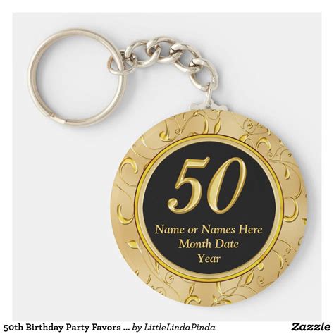50th Birthday and Anniversary Keychain Favors