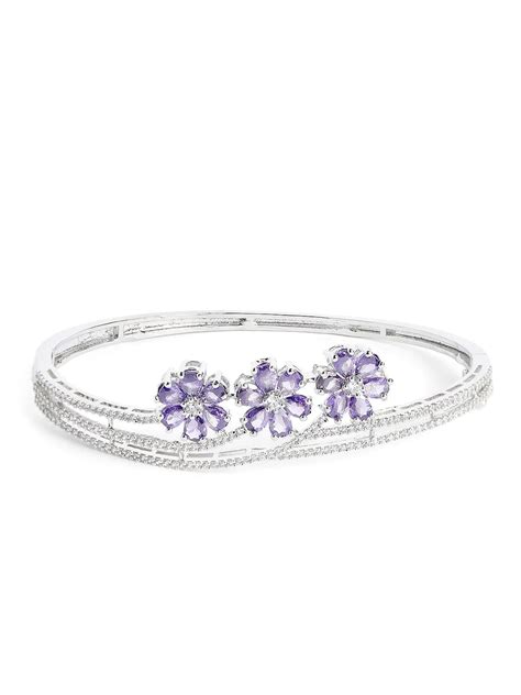 Elegant Petal Trail Silver Cuff – Peora