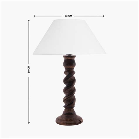 Buy HOMESAKE Corsica Wooden Twister Table Lamp with White Shade - 33 x ...