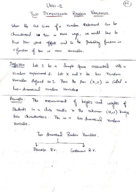 2D Random Variables - Unit 2: Joint & Marginal Distributions - Studocu