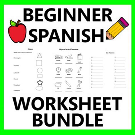 Spanish 1 Worksheets Practice Beginner Vocabulary - Made By Teachers