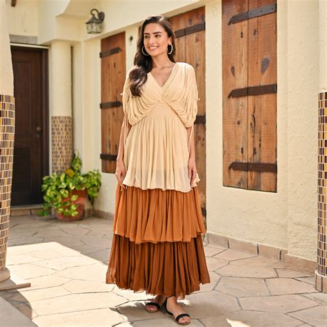 Tina Dutta in Bronze Beauty Long Dress – Ordinaree