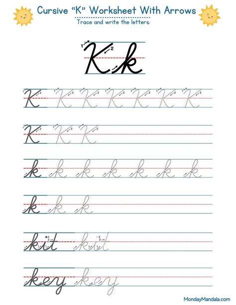 10 Cursive K Worksheets (Free Letter Writing Printables)
