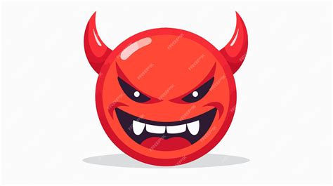 Demon Smiley Flat Vector Isolated on White Background | Premium AI ...