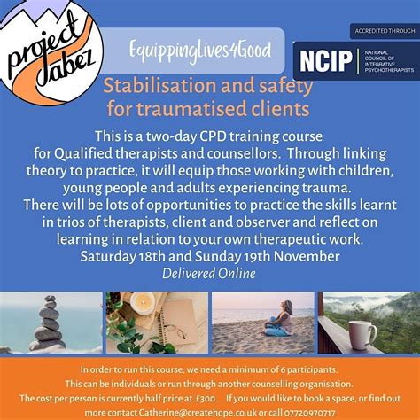 Safety and stabilization CPD training for therapists working with ...