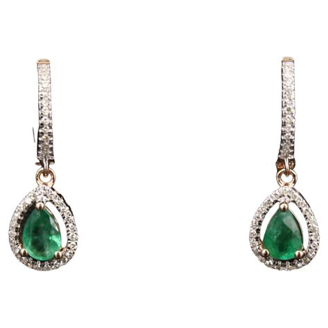 Emerald Green Crystal Earrings, Emerald Green Drop Earrings For Sale at ...