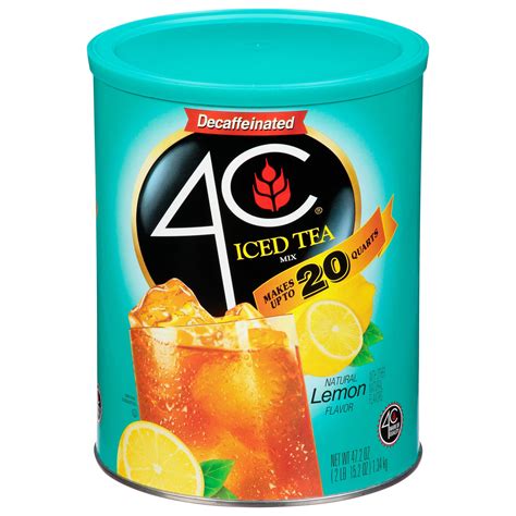 4C Decaf Iced Tea Mix, Lemon, 47.2 oz, 1 Ct - Walmart.com