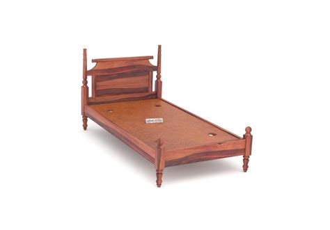 Buy Theo Single Bed Without Storage (Teak Finish) Online in India ...