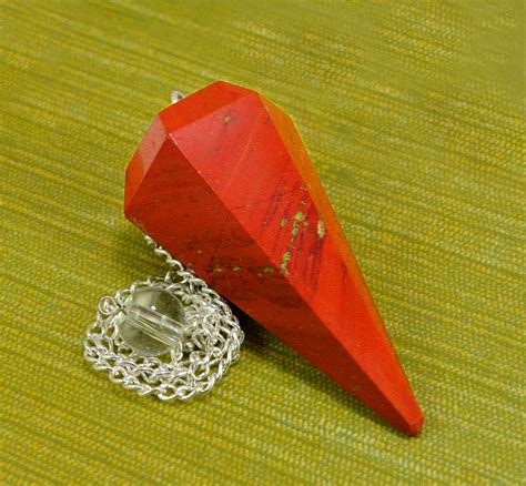 Red Agate Faceted Dowsing Pendulum with Chain and Crystal Quartz ...