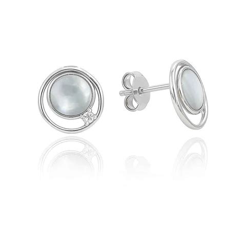 Сребърни обеци - Soft Pearl Orbit – Selina Jewellery