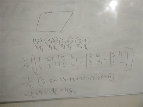 Find the area of quadrilateral whose vertices taken in order r (1,2)(4 ...