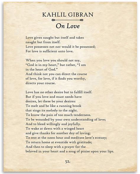 AABERIC Kahlil Gibran On Love Typography Book Page Print Great Wedding ...