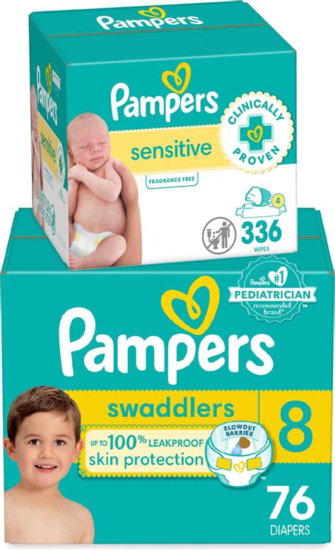 Amazon.com: Pampers Swaddlers Disposable Baby Diapers Size 8, 76 Count ...