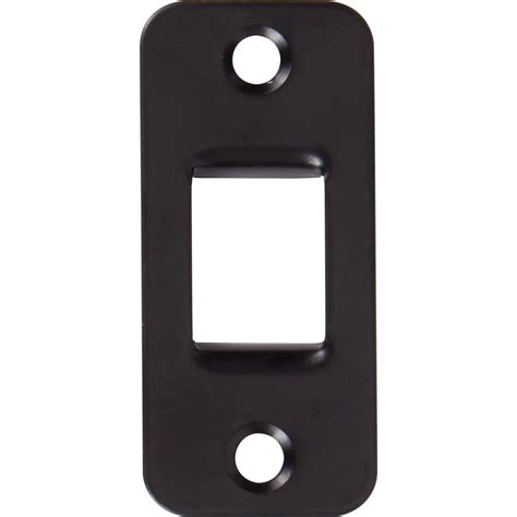 Round Pocket Door Lock, Strike Plate, 1-1/4" x 2-3/4", Matte Blackl by ...