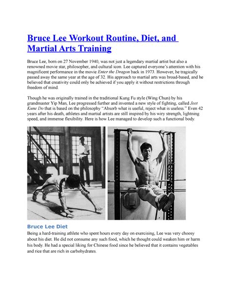 Bruce-lee-workout-routine compress - Bruce Lee Workout Routine, Diet ...