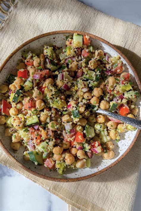15-Minute Chickpea Quinoa Salad with Cumin Tahini Dressing - Justine ...