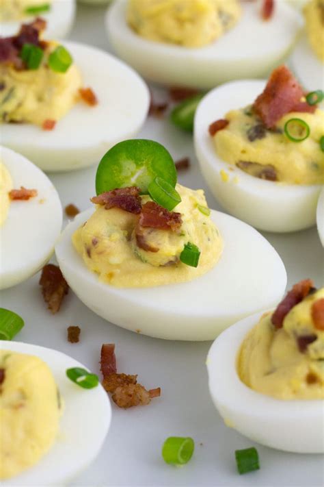 Bacon Jalapeno Deviled Eggs (Sweet & Spicy!) - Borrowed Bites