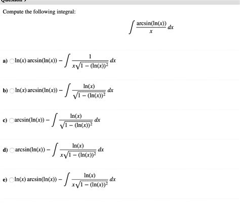 integration - Integral of $\,\arcsin(x)/(x^2)$ - Mathematics Stack Exchange