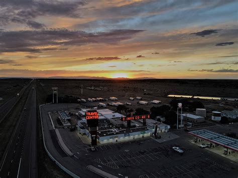 Clines Corner, New Mexico at sunset. : drones