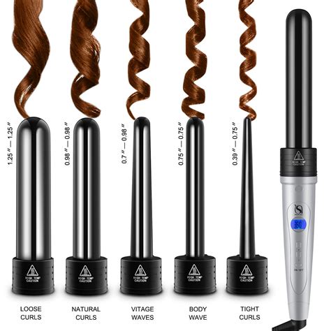 Curling Iron Natalie Styx 5 in 1 Curling Wand Set with 5 ...