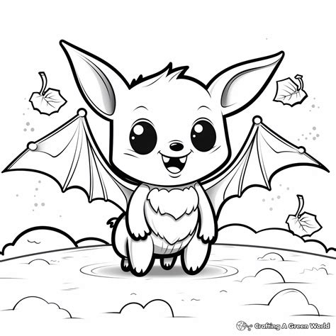 Cute Fruit Bat Drawing