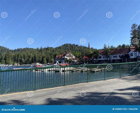Boats Docked Floating at Lake Arrowhead Stock Photo - Image of blue ...