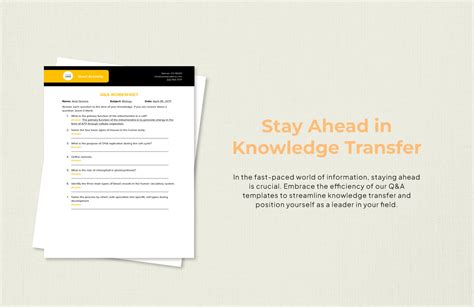 Question & Answer Worksheet Template in Word, PDF, Google Docs - Download | Template.net