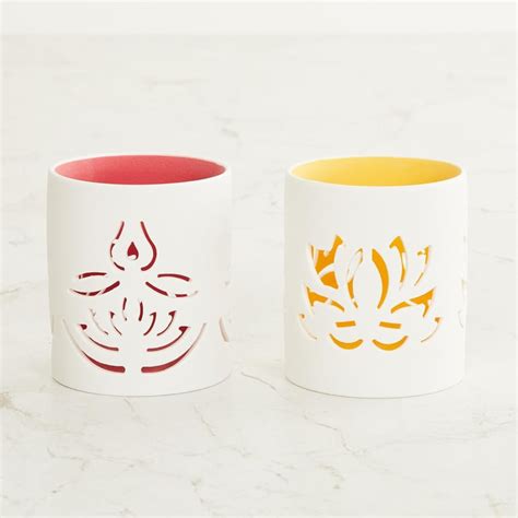 Buy Shalimar Multicolour Ceramic T-Light Holder - Set of 2 from Home ...