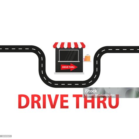 National Drive Thru Day A Store Of Drive Thru On White Background New ...