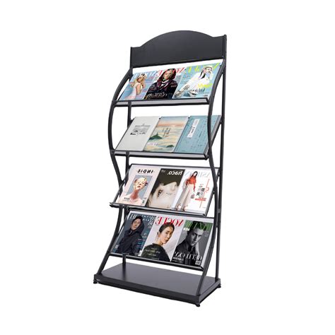 Snapklik.com : 4Tier Magazine Display Stand Newspaper Showcase Rack ...