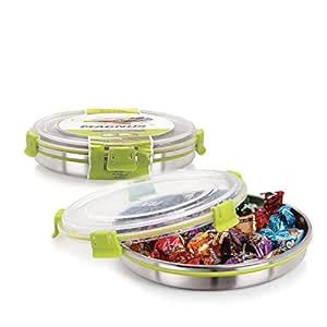 Buy Magnus Stainless Steel Clip Lock Lunch Box, Set of 2 containers ...