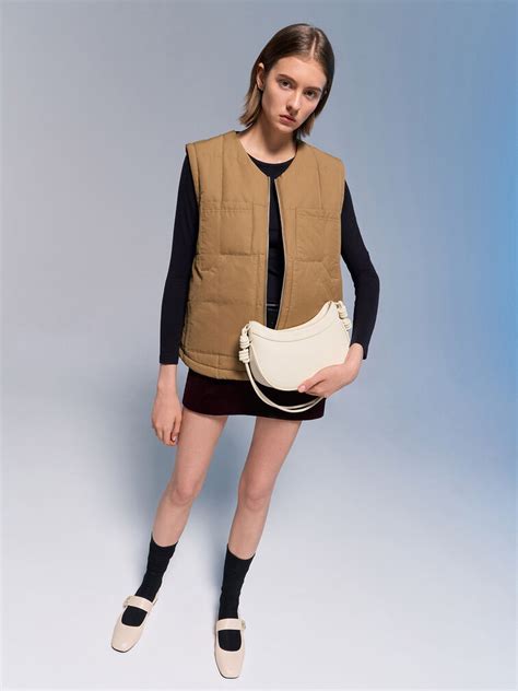 Cream Sabine Knotted-Strap Curved Shoulder Bag - CHARLES & KEITH IN